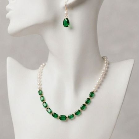 Handcrafted Crystal Glass Bead Mala Set